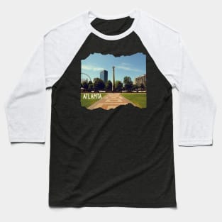 Cool photography of Atlanta Georgia skyline blue sky USA city break Baseball T-Shirt